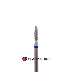 Фреза алмазная  торнадо тупое 21 синяя насечка