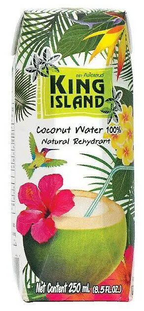 Кокосовая вода без сахара  KING ISLAND,250мл 1/36