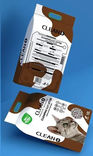 Clean+ наполнитель комкующийся д/кошач.туалетов бентонит кофе пакет (10л) 7 кг 1 уп. / 2шт / CL2-Cof