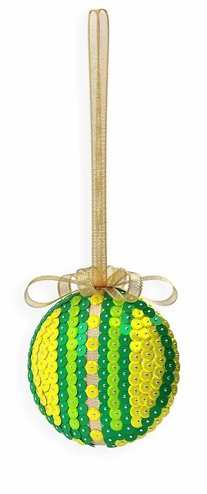 Елочная игрушка своими руками (Медальон желто-зеленый)