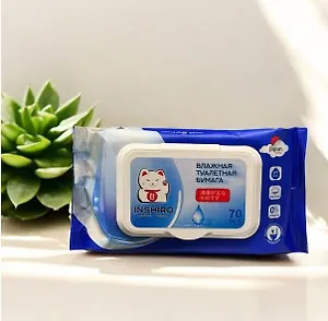 Бумага туалетная ВЛАЖНАЯ водорастворимая INSHIRO 70шт/упаковка