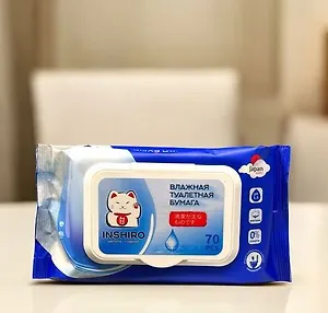 Бумага туалетная ВЛАЖНАЯ водорастворимая INSHIRO 70шт/упаковка