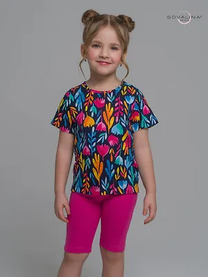 Костюм Актив акварельные цветы-фуксия