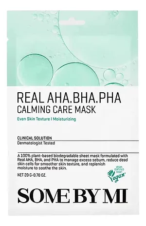 Some By Mi Real AHA-BHA-PHA Calming Care Mask - Успокаивающая тканевая маска с кислотами