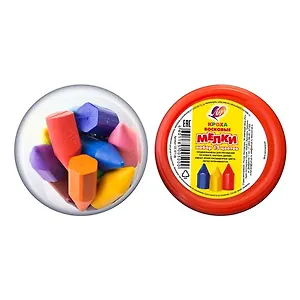 Мелки восковые "Кроха" в стакане 15 цветов