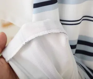 Футболка трикотажная эластичная в полоску, белый