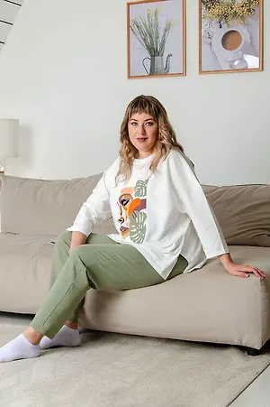 Арт. 2376 Костюм с брюками женский 52-60 (5 шт)