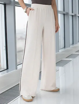 Брюки. Цвет: бежевый меланж