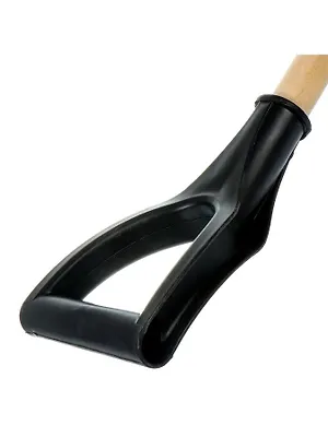 Лопата для снега пластик, с алюминиевой планкой, 375х500 мм, 1375, черенок деревянный, в сборе, Цикл, Богатырь