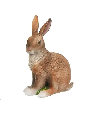 Фигурка садовая Заяц сидячий, 34 см, полистоун, ФП082, бежевая