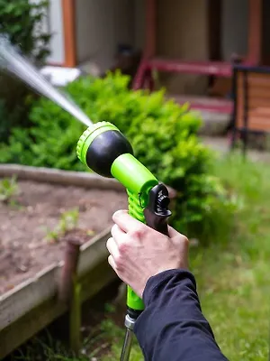 Набор для полива пистолет 6 режимов, фитинги для шланга 3/4", штуцер для крана 1/2"-3/4", с наружней резьбой, Grandy, JS-9366