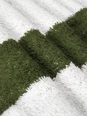 Полотенце банное 70х140 см, 100% хлопок, 450 г/м2, Полоска, Silvano, зеленое, Узбекистан