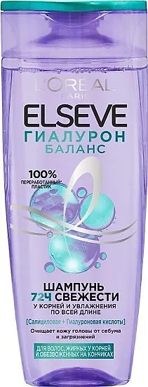 L'Oreal Paris Elseve Гиалурон Баланс шампунь 400мл свеж. д/жирн.корней,сух.конч. флакон 1шт / 12шт /