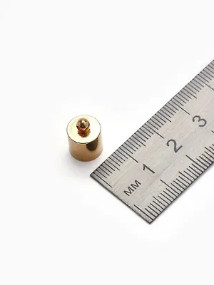 Концевик-шапочка, СМ-165,(набор 5 шт.), 1.2x0.8 см, d (внутренний)=0.7 см, цвет золото