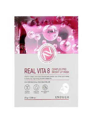 Enough Маска тканевая для лица с витаминами для сияния кожи / Enough Mask Real Vita 8 Complex Pro Bright Up