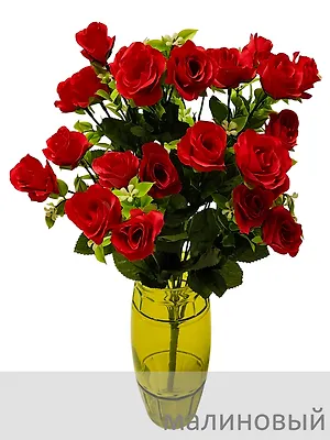 Роза букет Букет роз с декоративной пластмассовой и текстильной зеленью.
Высота: 56 см.
Количество веток: 12 шт.
Диаметр голов: 4.5 см.
Материал голов: текстиль