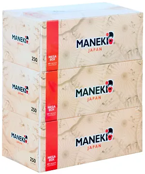 Салфетки бумажные Maneki KABI, 2 слоя, белые, 250 шт./коробка