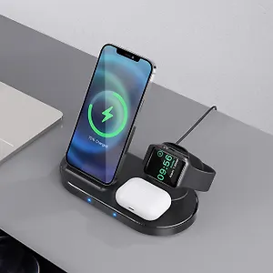 NEW ! Беспроводное зарядное устройство BOROFONE BQ10 Wise source 3-in-1 15W