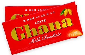 Шоколад ГАНА молочный, Lotte, 50гр.