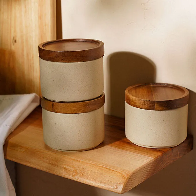 Sima-Land Home Набор банок для сыпучих продуктов на подставке SL Home «Стоун форест», 4 предмета: 3 банки 220 мл, подставка, керамика