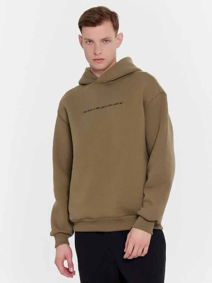 Mark Formelle Худи мужское в цвете хаки с печатью