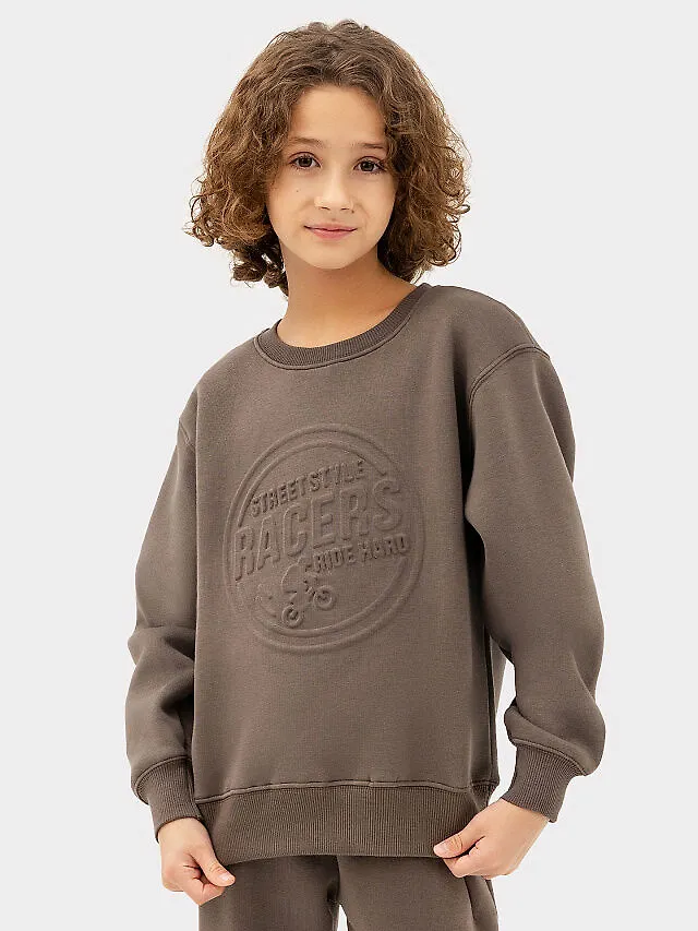 Mark Formelle Джемпер для мальчиков коричневый с печатью