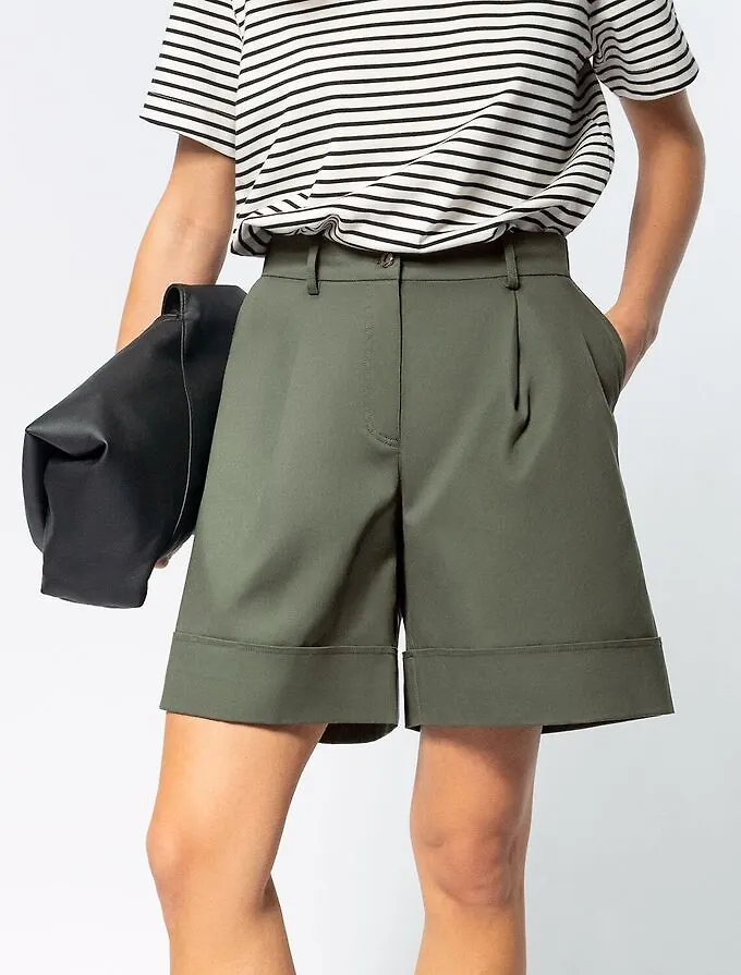 Vilatte Шорты. Цвет: темно-оливковый