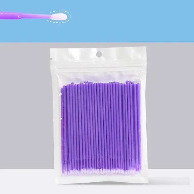 Куралеся Ватные нано-палочки для коррекции макияжа, ультратонкие, 50 шт. Фиолетовый