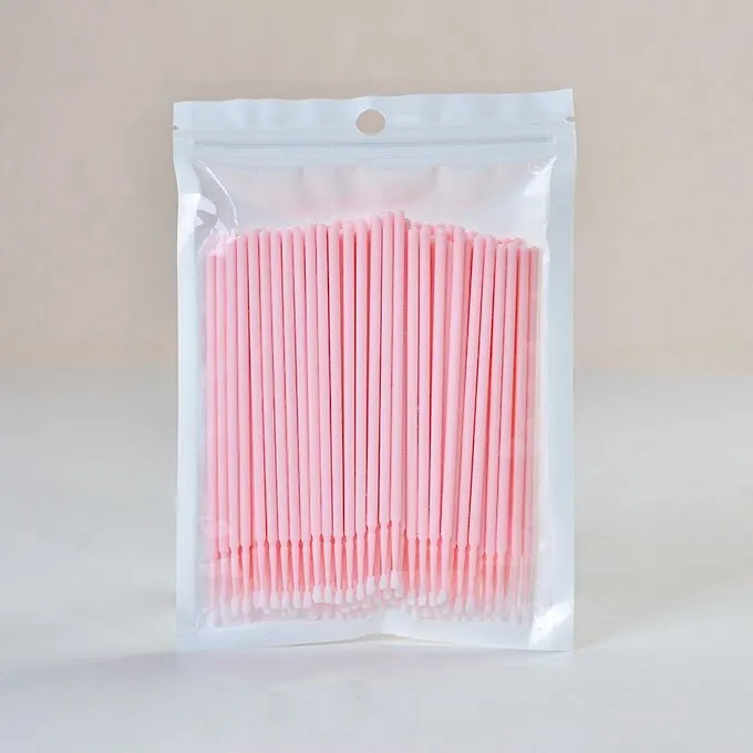 Куралеся Ватные нано-палочки для коррекции макияжа, ультратонкие, 50 шт. Розовый