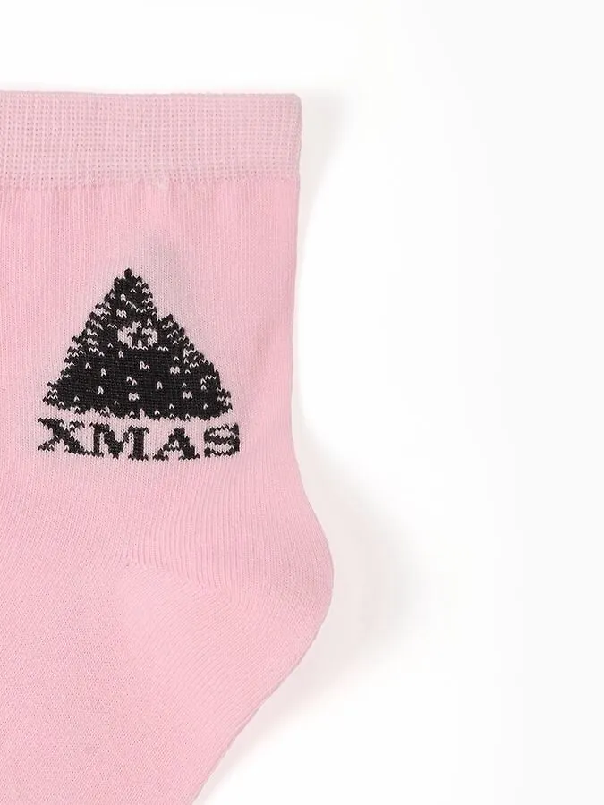 Набор новогодний подарочный KAFTAN Merry Christmas, носки размер 36-39 (23-25 см), маска для сна, открытка 2 шт.