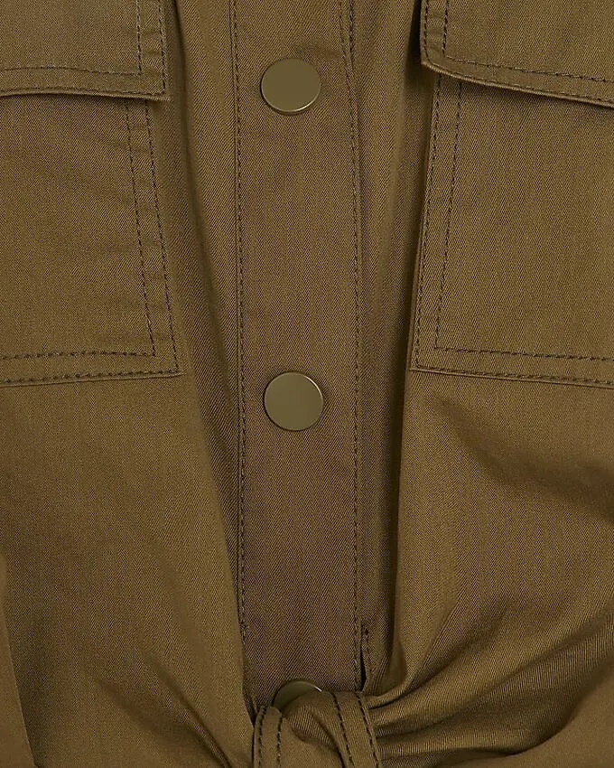 River Island Платье-рубашка миди цвета хаки с завязкой спереди